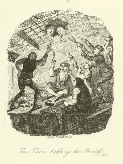 Tobias Smollett tarafından Peregrine Turşu için İllüstrasyon by after George Cruikshank