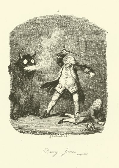 Tobias Smollett tarafından Peregrine Turşu için İllüstrasyon by after George Cruikshank