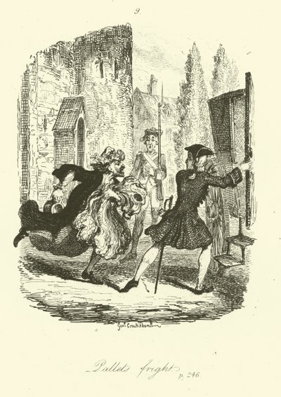 Tobias Smollett tarafından Peregrine Turşu için İllüstrasyon by after George Cruikshank