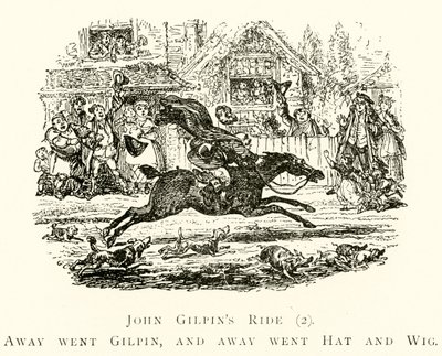 John Gilpins Ride (2), Gilpin gitti ve Hat ve Peruk gitti by after George Cruikshank