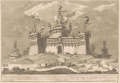 1757 Chinea için Seconda Macchina: Cockaigne Kalesi by after Giuseppe Palazzi Giuseppe Pozzi after Paolo Posi