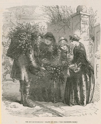 Ökseotu satıcısı (gravür) by after Hablot Knight Browne