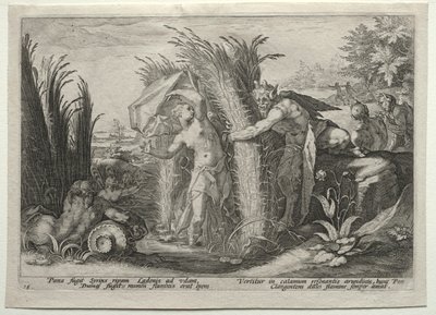Pan Peşinde Syrinx by after Hendrick Goltzius