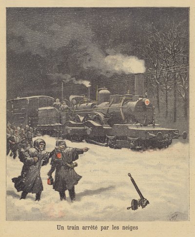 Bir tren kar tarafından durduruldu by after Henri Meyer