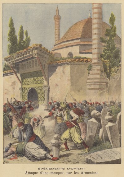 Ermeniler camiye saldırıyor by after Henri Meyer
