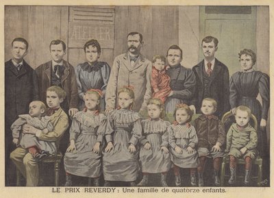Reverdy Ödülü sahipleri. Vandenbrouch ailesi ve on dört çocuğu by after Henri Meyer