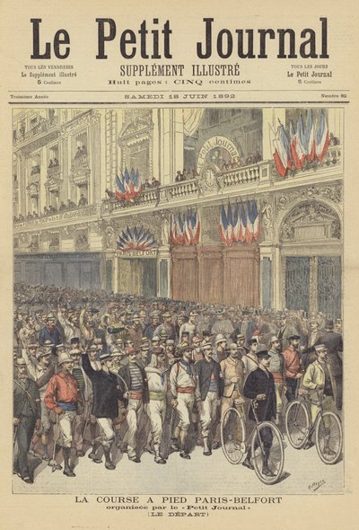 Paris-Belfort koşu yarışının başlangıcı by after Henri Meyer