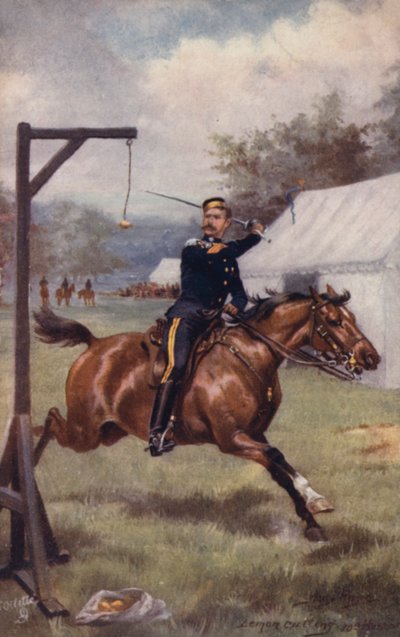 10. Hussars askeri limon kesme tatbikatı yapıyor by after Henry A. Payne