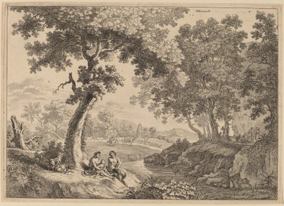 Bir Ağacın Altında Oturan Satyr Ailesi by after Herman van Swanevelt