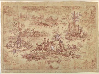 Pamuk Baskılı Tekstil için Karikatür, La Route de Jouy by after Horace Vernet