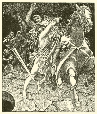 Sir Kay ve Orman Delisi by after Howard Pyle