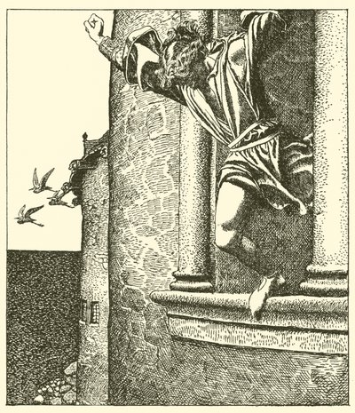 Sör Tristram denize atlıyor by after Howard Pyle