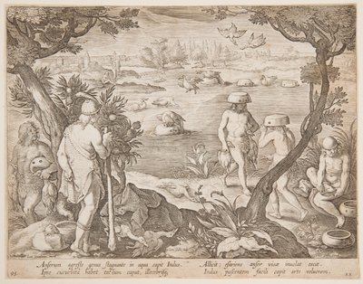 kaz yakalamak by after Jan van der Straet, called Stradanus