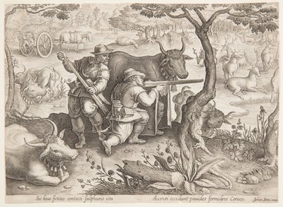 geyik avı by after Jan van der Straet, called Stradanus