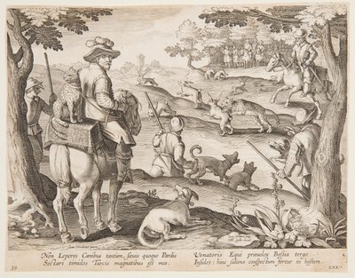 tavşan avı by after Jan van der Straet, called Stradanus