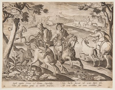 geyik yakalama by after Jan van der Straet, called Stradanus
