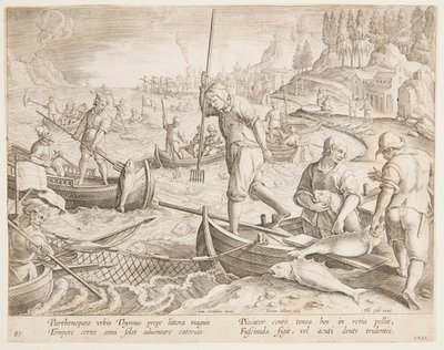 ton balığı avı by after Jan van der Straet, called Stradanus