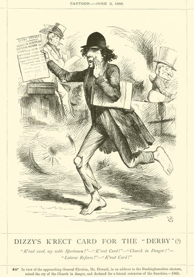 Derbi için Dizzys Krect Kartı(?) by after John Tenniel