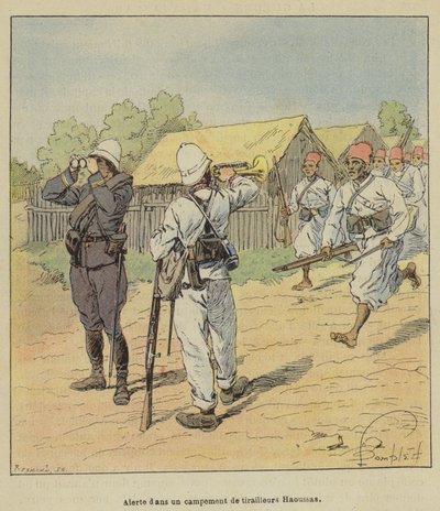 Hausa avcı erleri kampında alarm by after Louis Charles Bombled