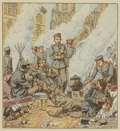 Orleans savaşından sonra Almanlar şehrin sokaklarında by after Louis Charles Bombled