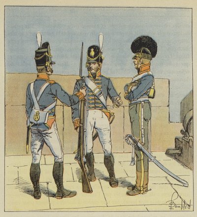 İngiliz topçusu, Yaya, At sırtında by after Louis Charles Bombled