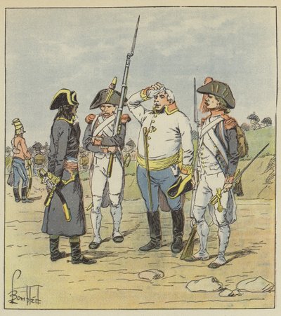 Bonaparte, büyük bir Avusturyalı mahkum binbaşıyı sorguya çekiyor by after Louis Charles Bombled