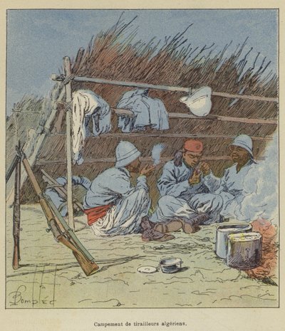 Cezayir avcı erleri kampı by after Louis Charles Bombled