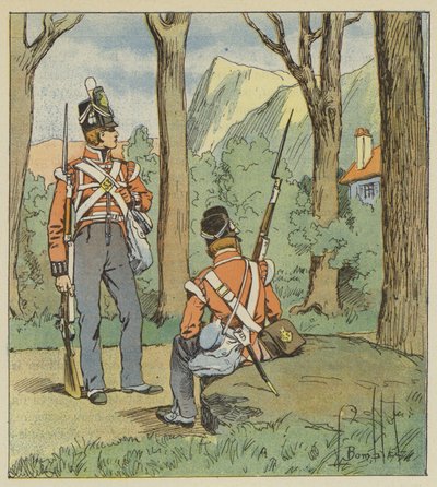 Oradan iki İngiliz askeri bizi izlemek için göreve başlamışlardı. by after Louis Charles Bombled
