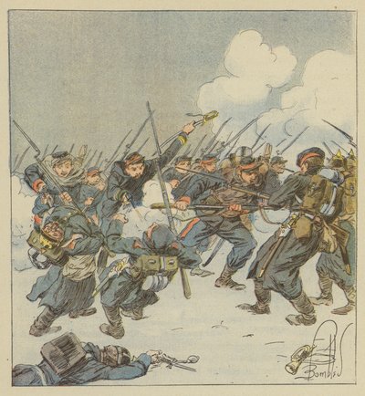 Saint-Jean-sur-Erve savaşında 22e cep telefonlarının (Dordogne) süngü şarjı by after Louis Charles Bombled