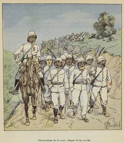 Yolun yapımı, angaryanın ayrılması by after Louis Charles Bombled