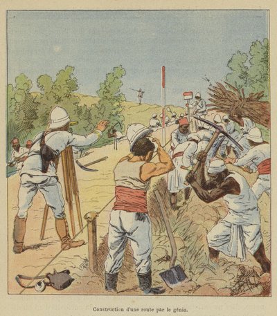 Mühendis tarafından bir yol inşaatı by after Louis Charles Bombled