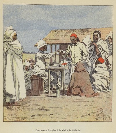 Doktor ziyaretine Kabyle konveyörler by after Louis Charles Bombled