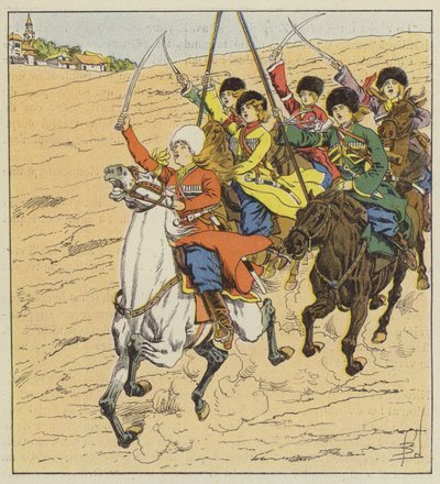 Kazak kadın gönüllüleri by after Louis Charles Bombled