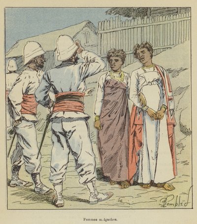 Madagaskarlı kadınlar by after Louis Charles Bombled