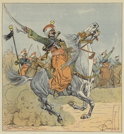 İmparatorluk Muhafızları, Mameluck, Filo, şövalyeler alayına bağlı bir şövalye by after Louis Charles Bombled
