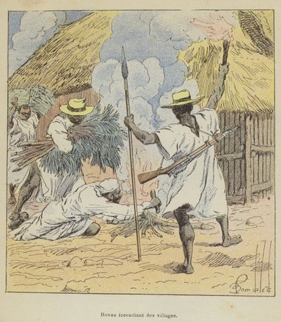 Hovas yanan köyler by after Louis Charles Bombled