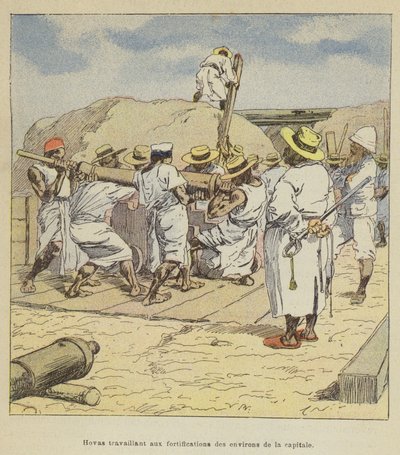 Hovas, başkentin etrafındaki surlar üzerinde çalışıyor by after Louis Charles Bombled