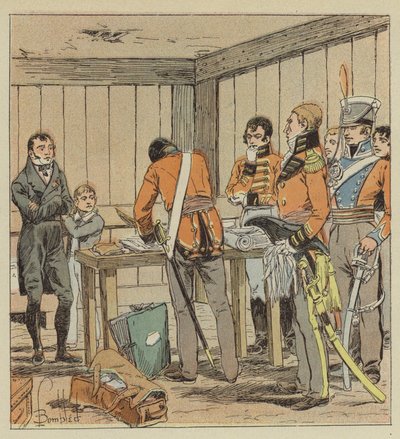 Hudson-Lowe, Las-Cases gazetelerini aradı by after Louis Charles Bombled