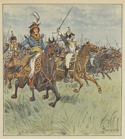 Bir süvarinin başında hiç kimse bu kadar parlak, daha cesur, daha kararlı birini görmedi. by after Louis Charles Bombled