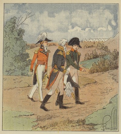 İmparator, valinin huzurunda İngiliz amiral ile sohbet etti by after Louis Charles Bombled