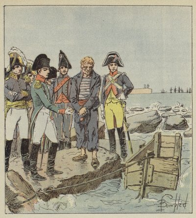 Boulogne kampında İmparator ve İngiliz denizci by after Louis Charles Bombled