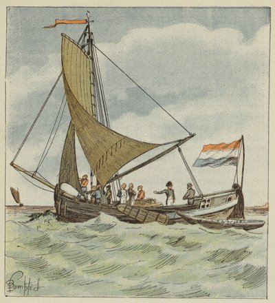 İmparator Hollandalı bir pilota bir tekne bağışladı by after Louis Charles Bombled