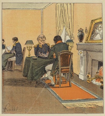 İmparator, büyük mareşalle satranç oynuyor by after Louis Charles Bombled