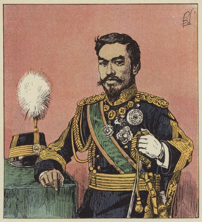 Japonya İmparatoru Mikado Mutsu-Hito by after Louis Charles Bombled