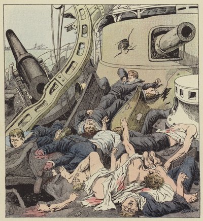 9 Şubat kavgasından sonra Varyag köprüsü by after Louis Charles Bombled