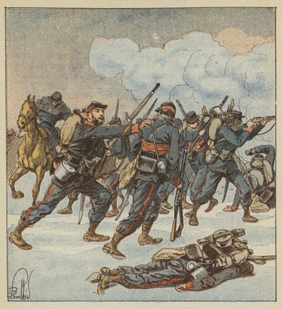 7 Aralık savaşında Isere cep telefonlarından Çavuş Ramus by after Louis Charles Bombled