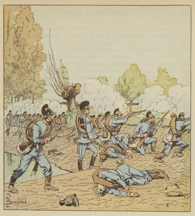 Almanlar Dames-Blanches parkına saldırdı by after Louis Charles Bombled
