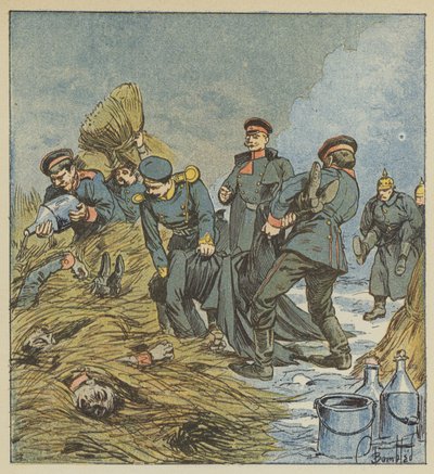 Prusyalılar ölülerini yakıyor by after Louis Charles Bombled