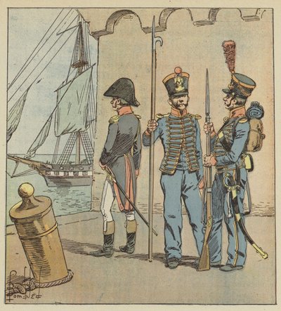Dolayısıyla aynı adamlar hem denizci hem de askerdi. by after Louis Charles Bombled