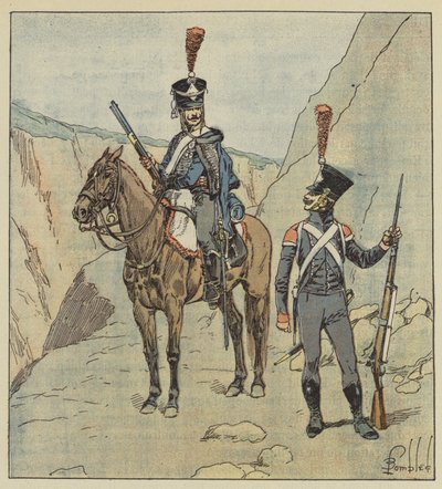 Türklere komşu olan eyaletlerde Hırvat alayları vardı. by after Louis Charles Bombled